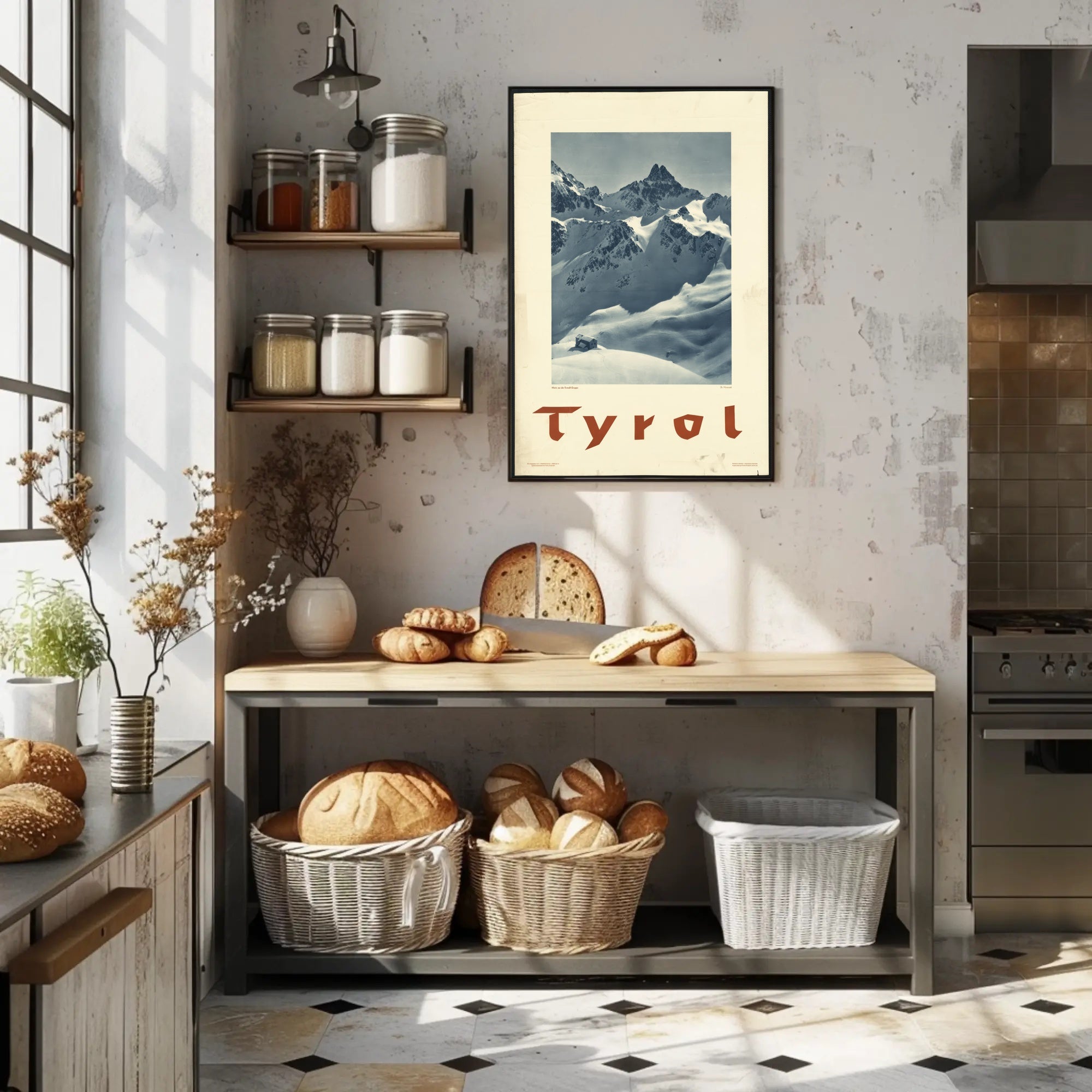 Tyrol Black-and-White Vintage Travel Poster PosterGoat