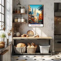 Barcelona Vibrant Cityscape Urban or Cityscape Poster