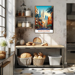 Barcelona Vibrant Cityscape Urban or Cityscape Poster
