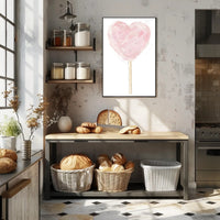 Heart Shaped Cotton Candy Poster Whimsical Pastel Print