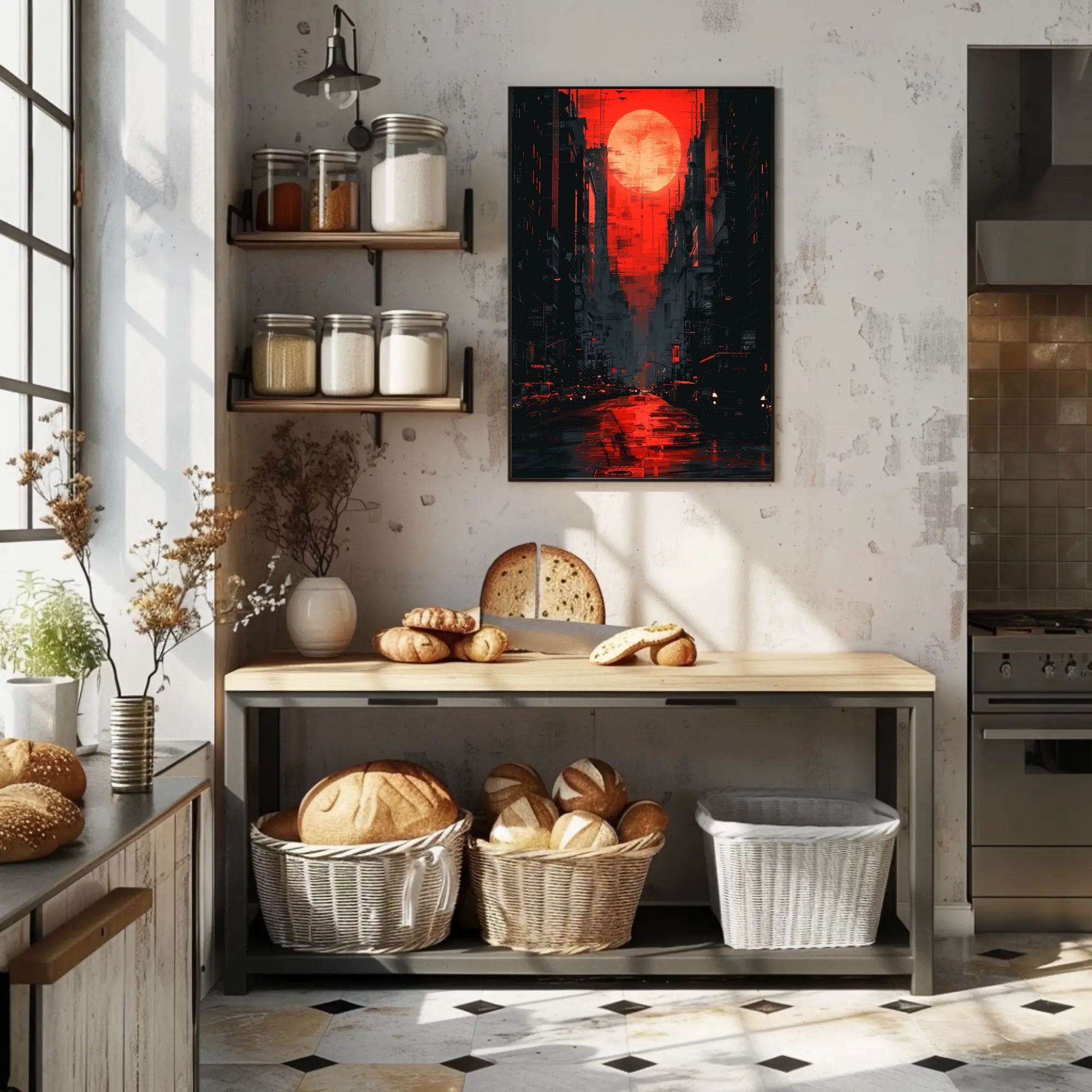 Urban Metropolis Dystopian Scene in Futuristic Sci-Fi Poster PosterGoat