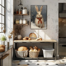 Winter Bunny Portrait Poster