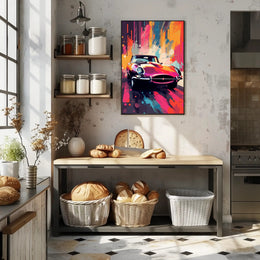 Vibrant Classic Car Art Poster