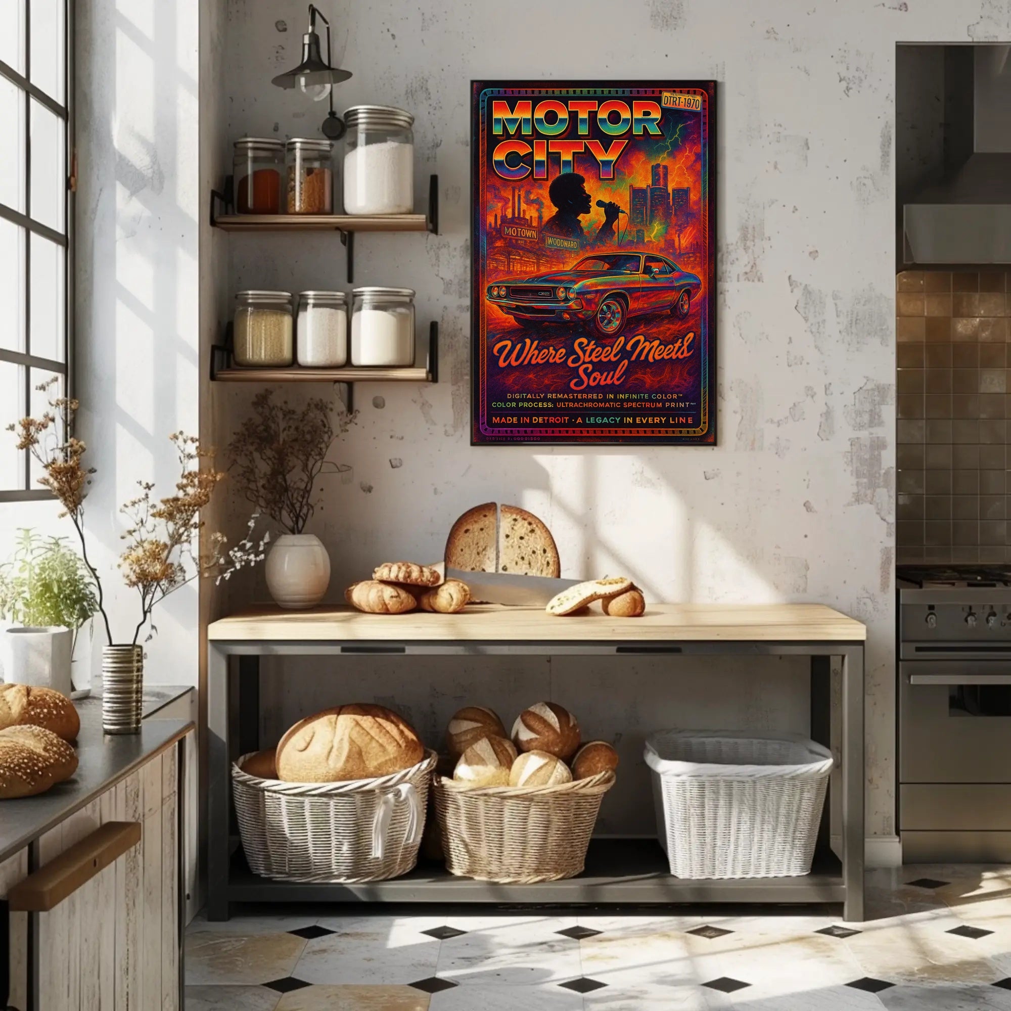 Motor City – Where Steel Meets Soul Poster PosterGoat