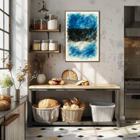 Abstract Blue And Black Composition Poster