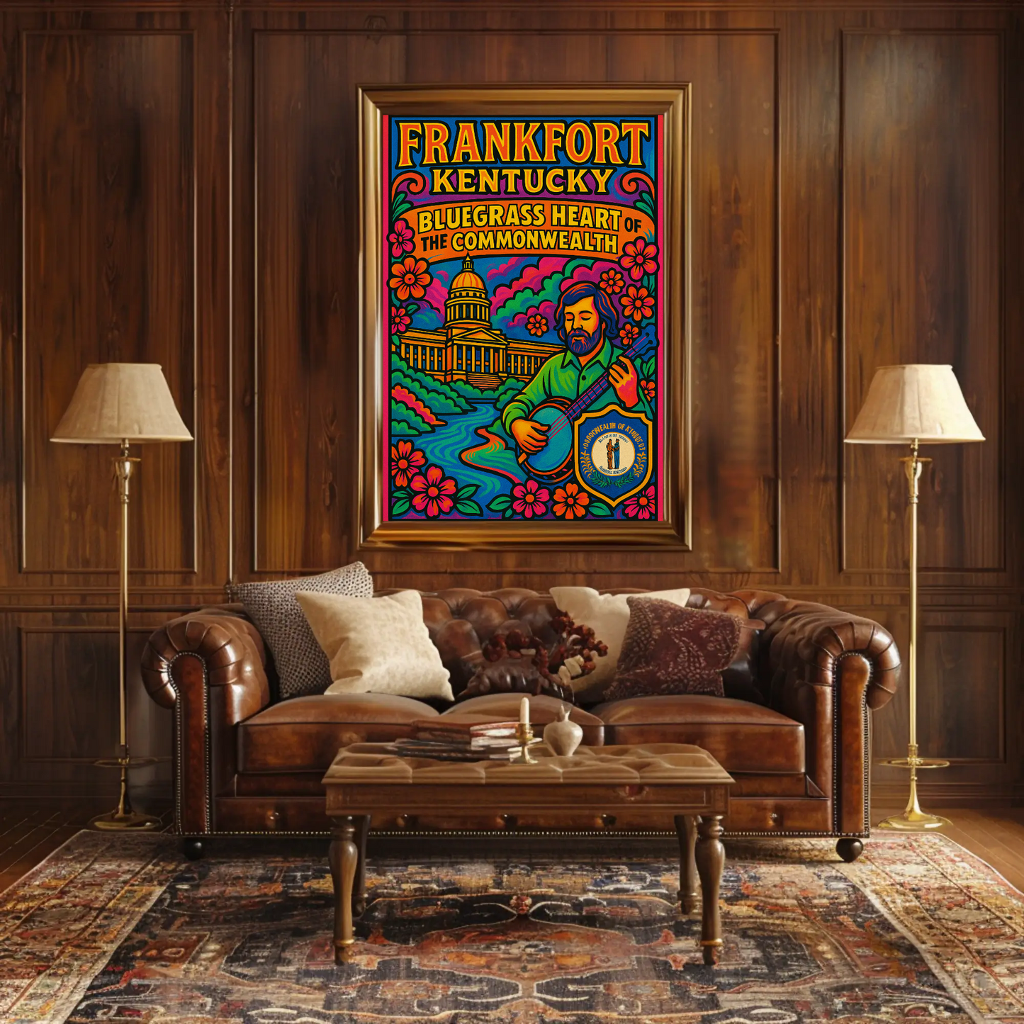 Frankfort Kentucky Bluegrass Capitol Travel Poster
