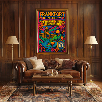 Frankfort Kentucky Bluegrass Capitol Travel Poster