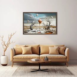 Surreal Landscape with Futuristic Tree-Pods: Sci-Fi Poster