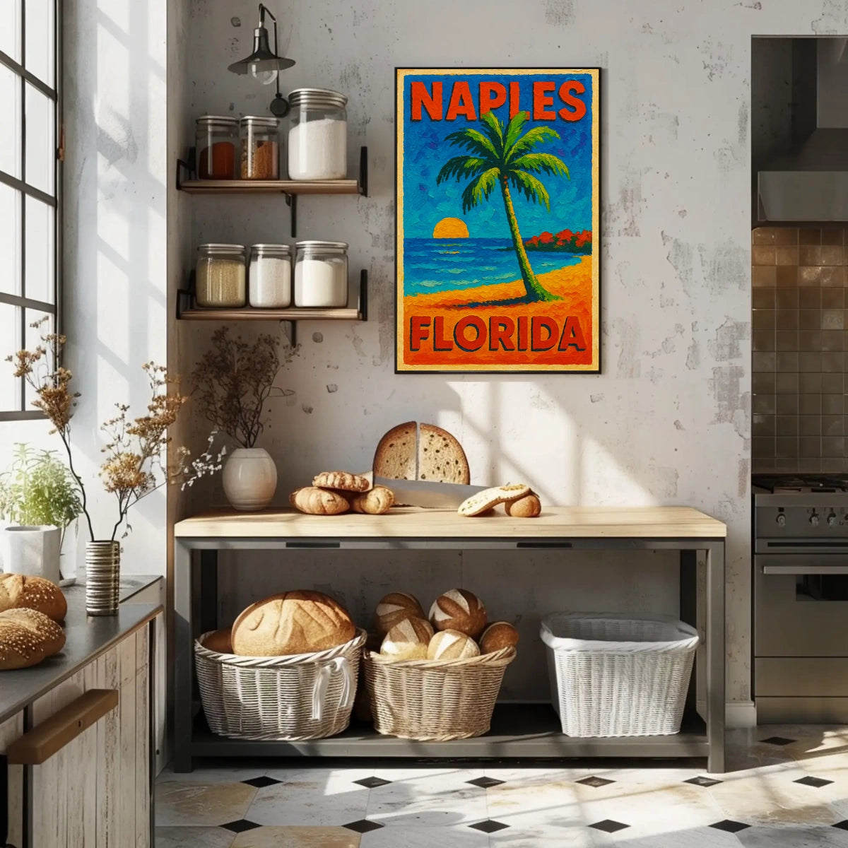 Naples Florida Tropical Paradise Poster Wall Art 18x24
