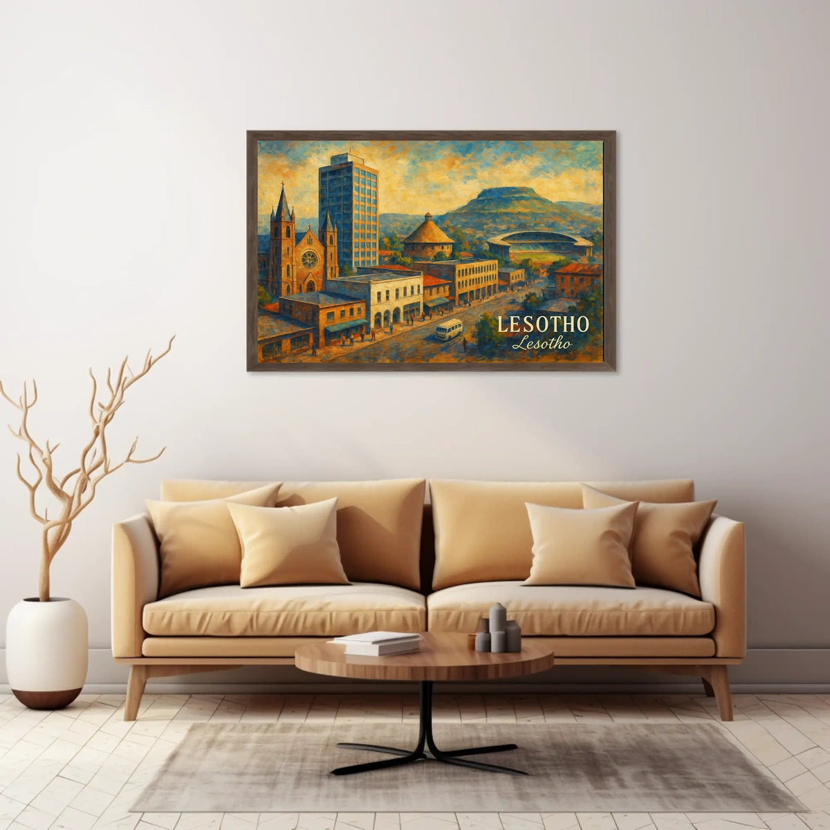 Lesotho Cityscape Poster