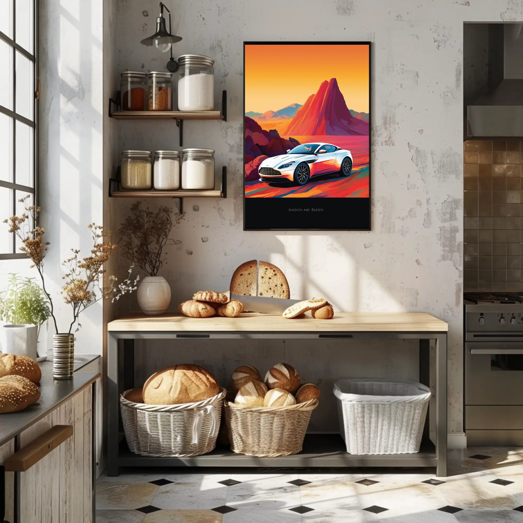Sleek Modern Sports Car Futuristic Sci-Fi Poster