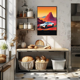 Sleek Modern Sports Car Futuristic Sci-Fi Poster