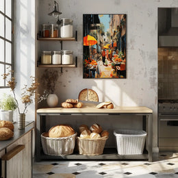 Street Market in Old Town Charm Travel Poster