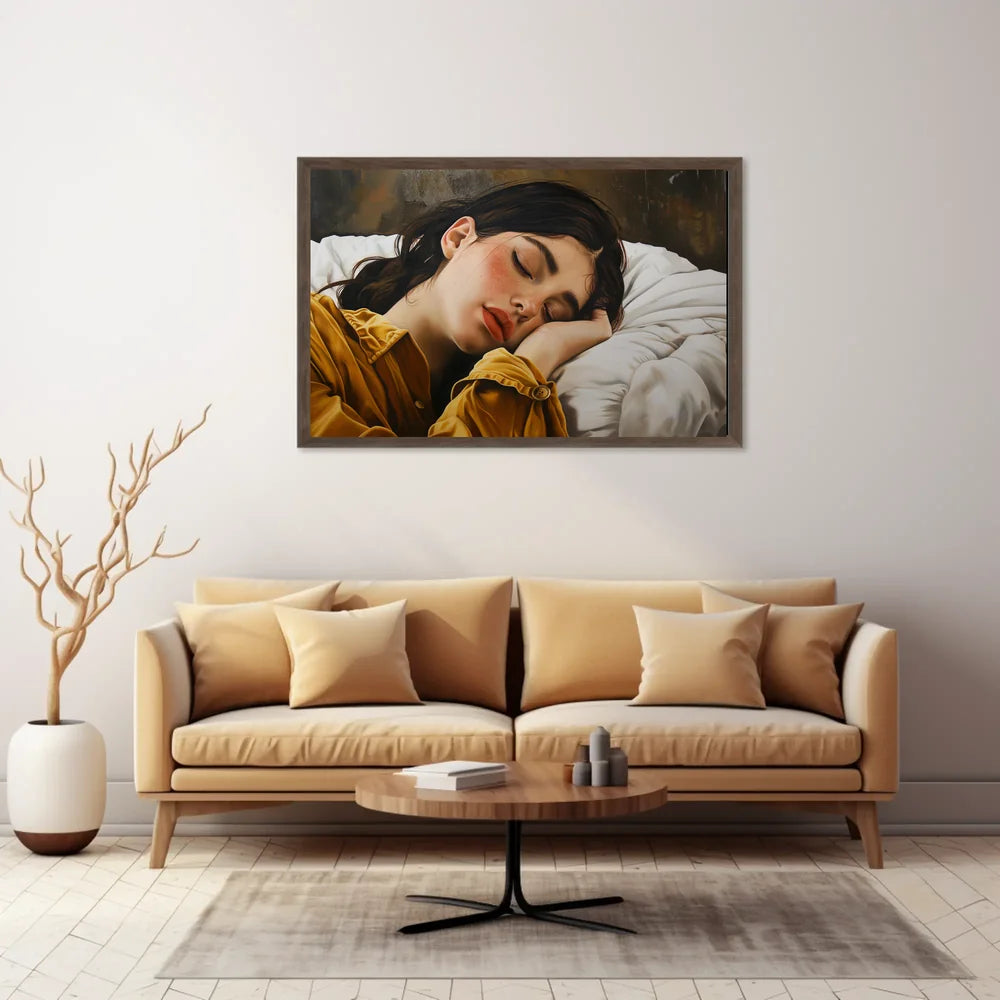 Serene Sleep: Hyper-Realistic Bedroom Art Print