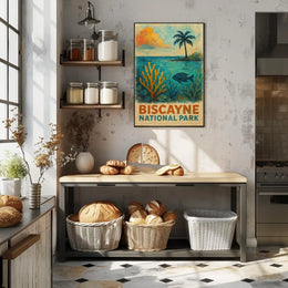 Biscayne National Park Seaside Escape Wanderlust Decor Lovers Vibrant Seascape Poster