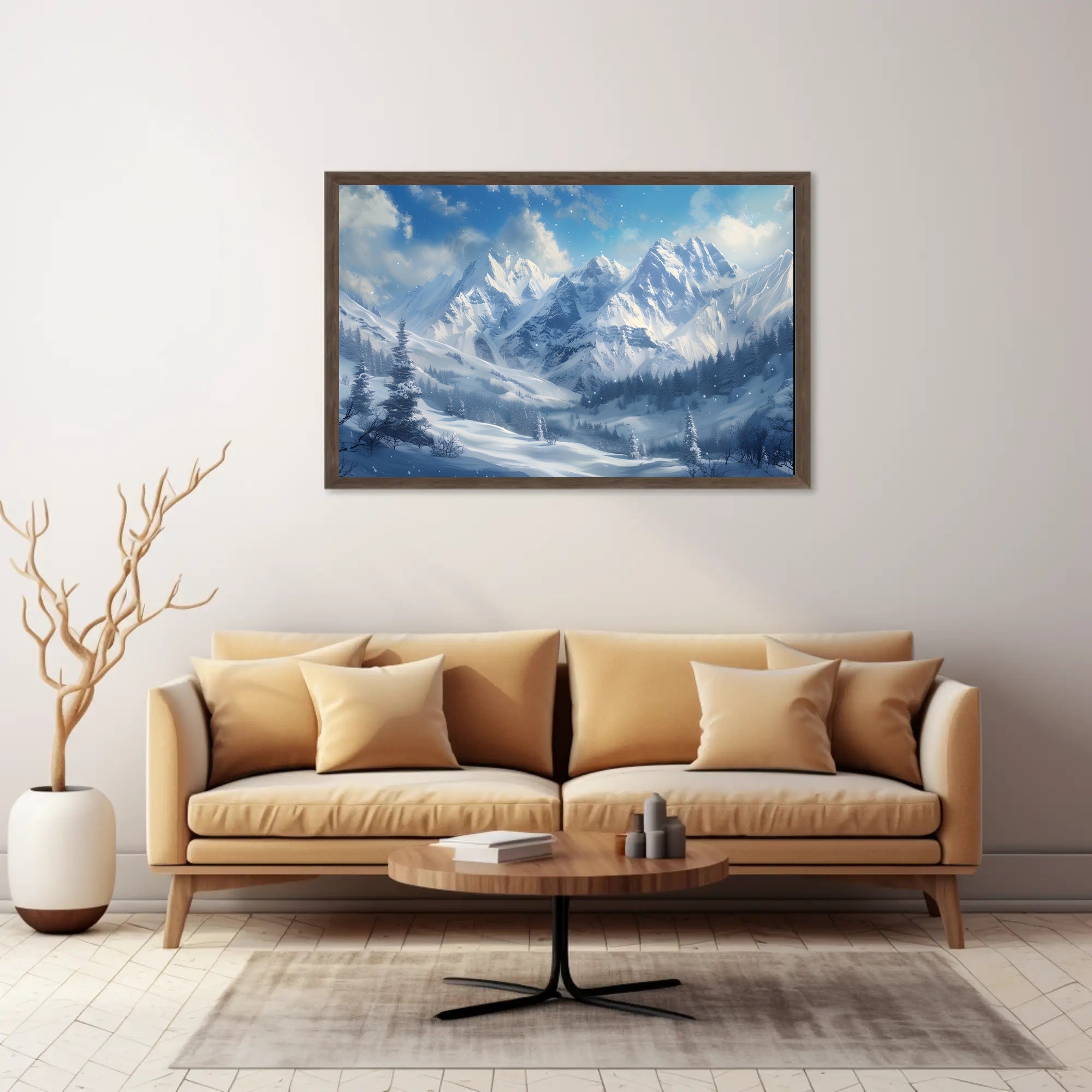Majestic Winter Mountains Poster