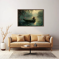 Romantic Rowboat Scene: Dreamy Impressionist Lake Poster