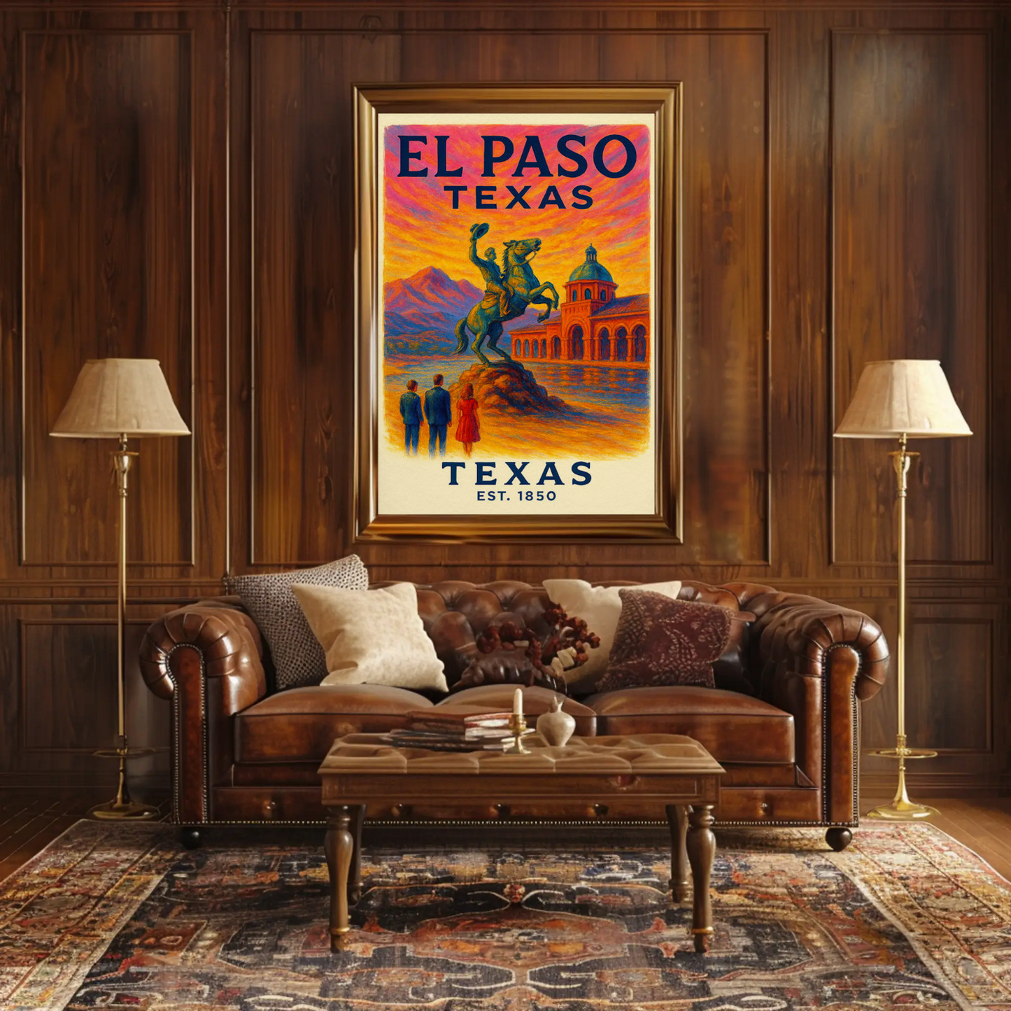 El Paso Texas Sunset Equestrian Monument Poster