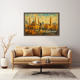 Lebanon Architectural Splendor Mediterranean Cityscape Heritage Photography Realism Art Nouveau Poster