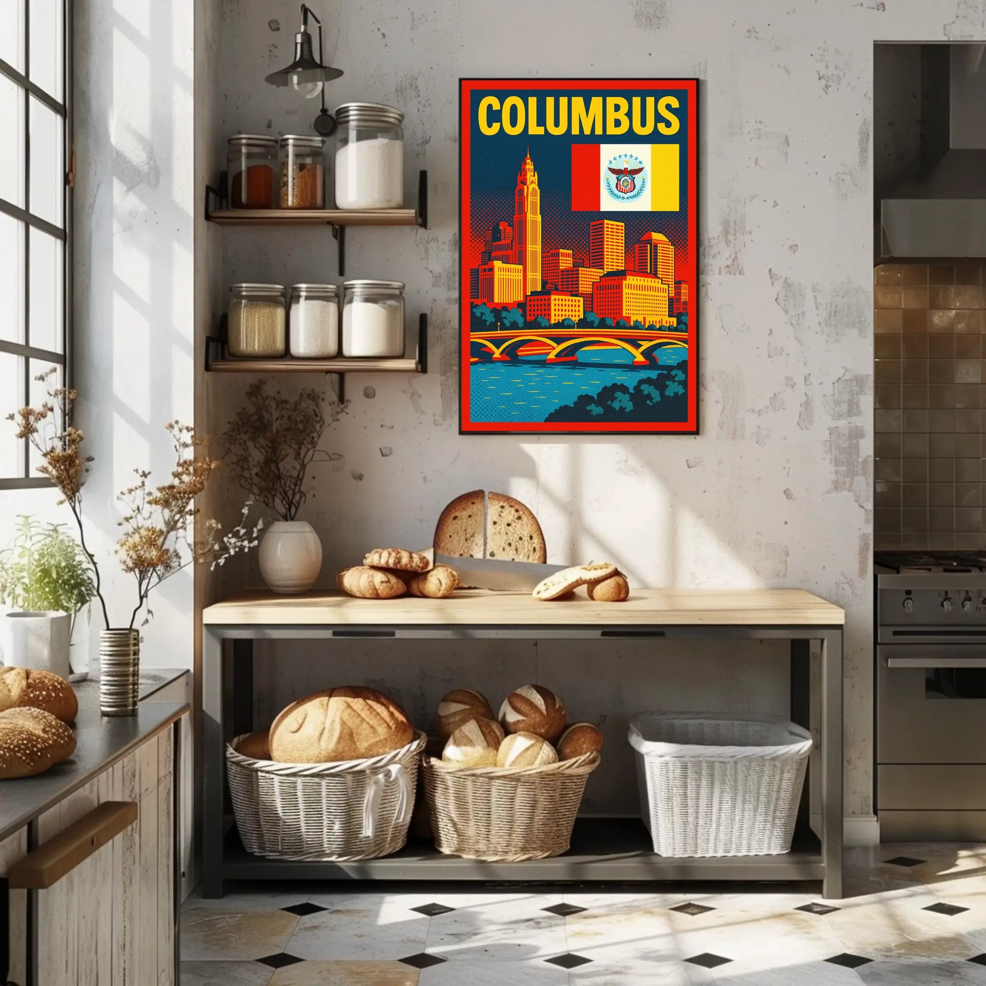 Columbus Cityscape Poster PosterGoat