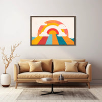 Retro Rainbow Mid-Century Modern Abstract Art Poster