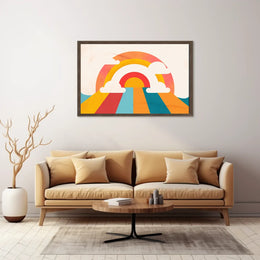 Retro Rainbow Mid-Century Modern Abstract Art Poster
