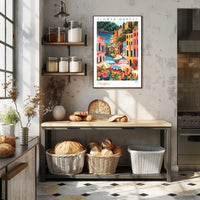 Portofino Flower Market Poster PosterGoat