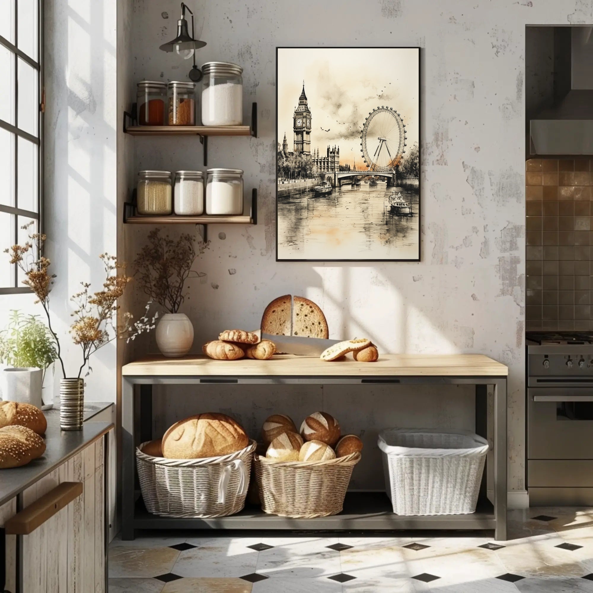 London Landmarks In Watercolor Poster