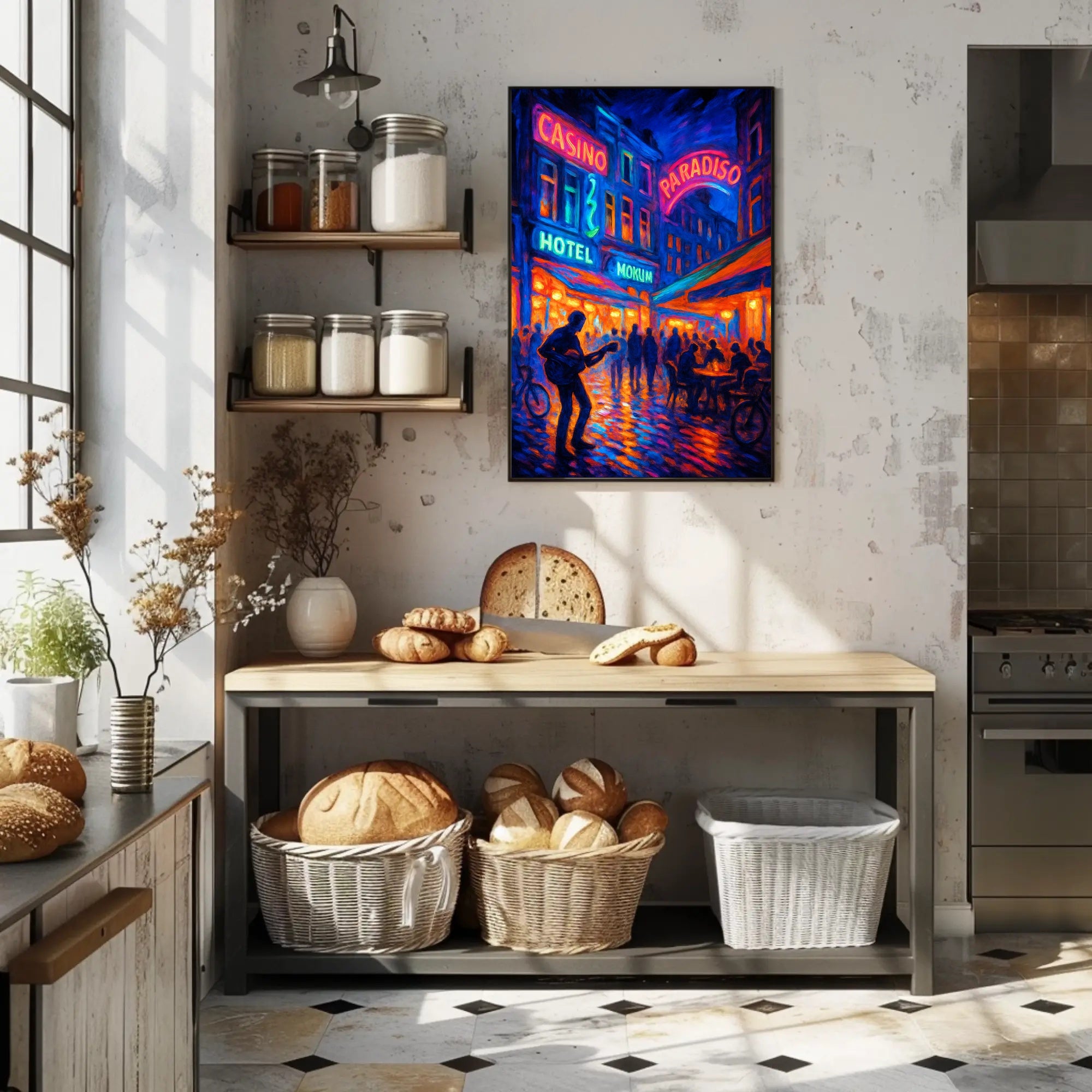 Neon Nightlife Vibes Poster PosterGoat