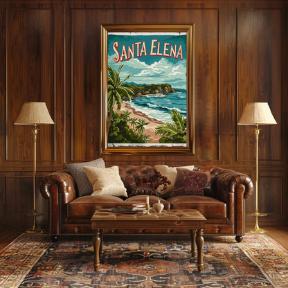 Santa Elena Mexico Beach Paradise Travel Poster
