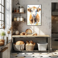 Cow Watercolor Wall Art Poster Rustic Farmhouse Print