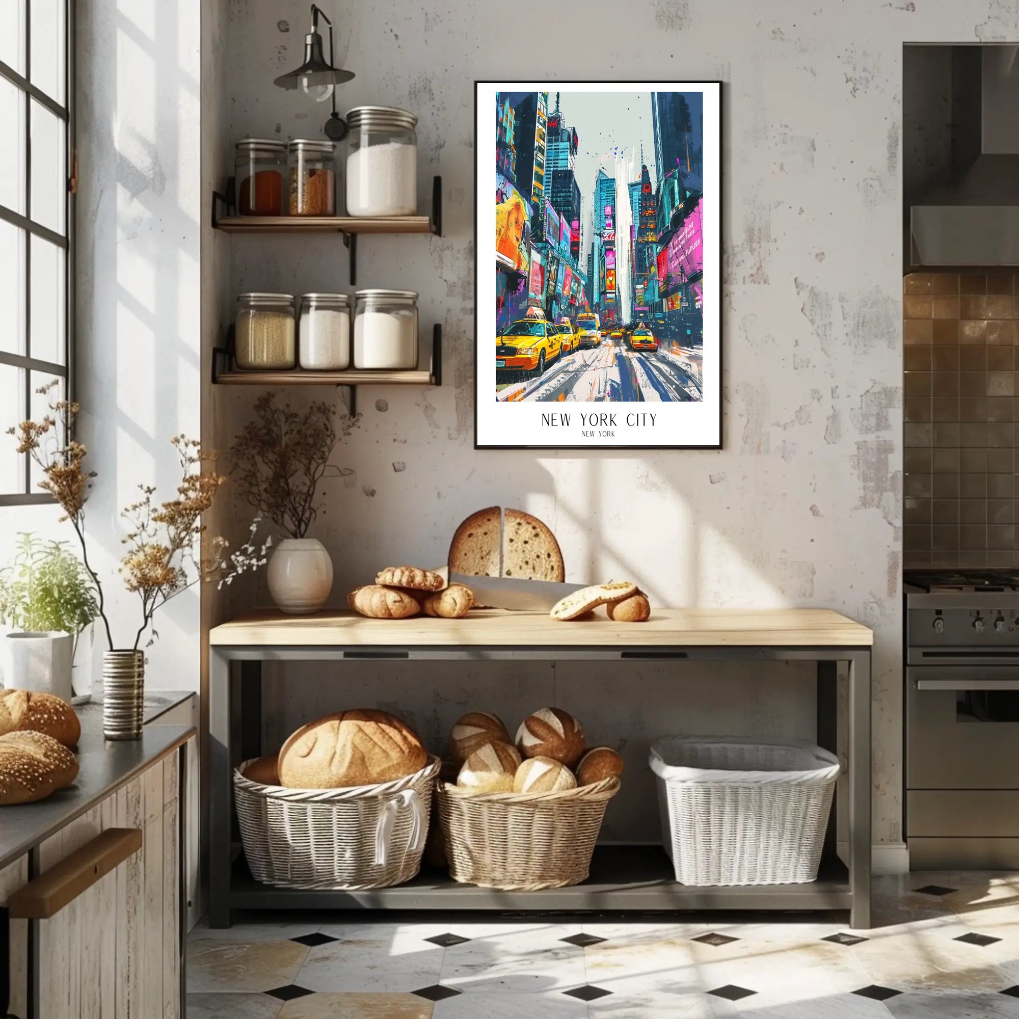 Vibrant New York City Times Square Urban or Cityscape Poster PosterGoat