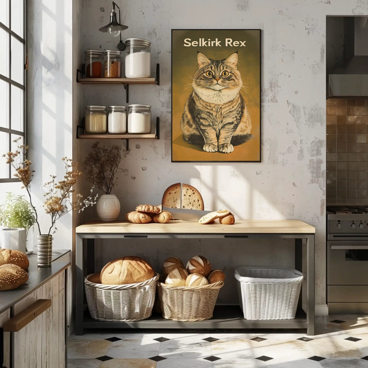 Selkirk Rex Cat Photography Realism Wall Art Poster