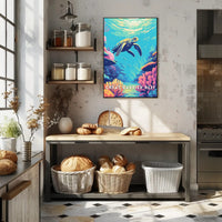 Underwater Sea Turtle: Vibrant Animal Poster