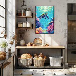 Underwater Sea Turtle: Vibrant Animal Poster