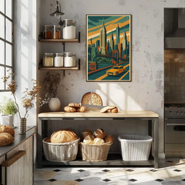 New York City Vibes Poster Vibrant Urban Energy Living Room