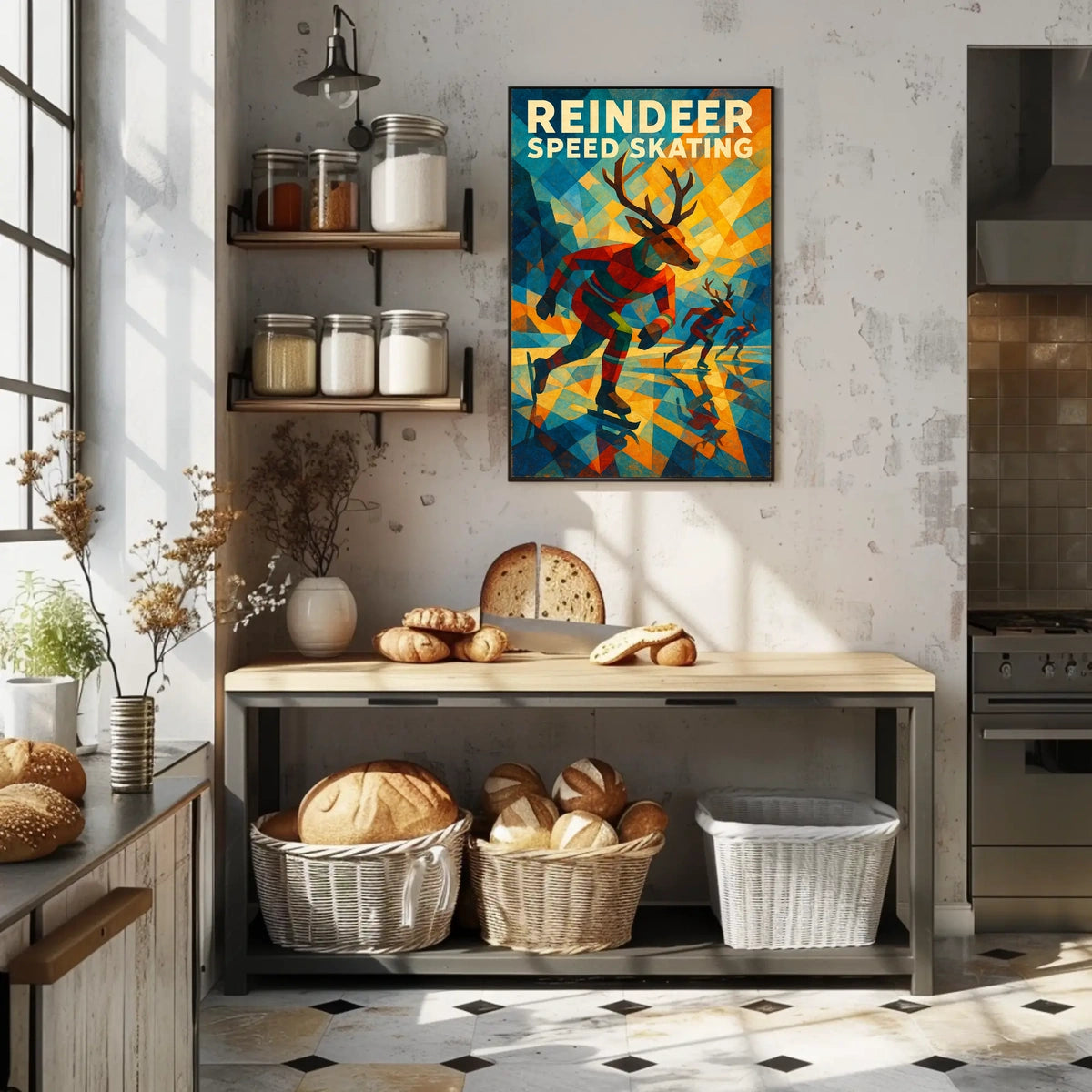 Reindeer Speed Skating Poster