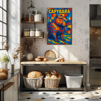 Capybara Mosaic Art Poster
