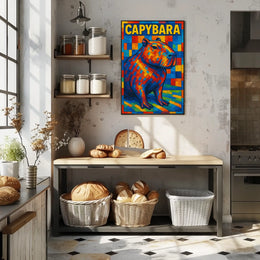 Capybara Mosaic Art Poster