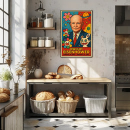 Eisenhower Pop Art Poster: Playful Presidential Tribute