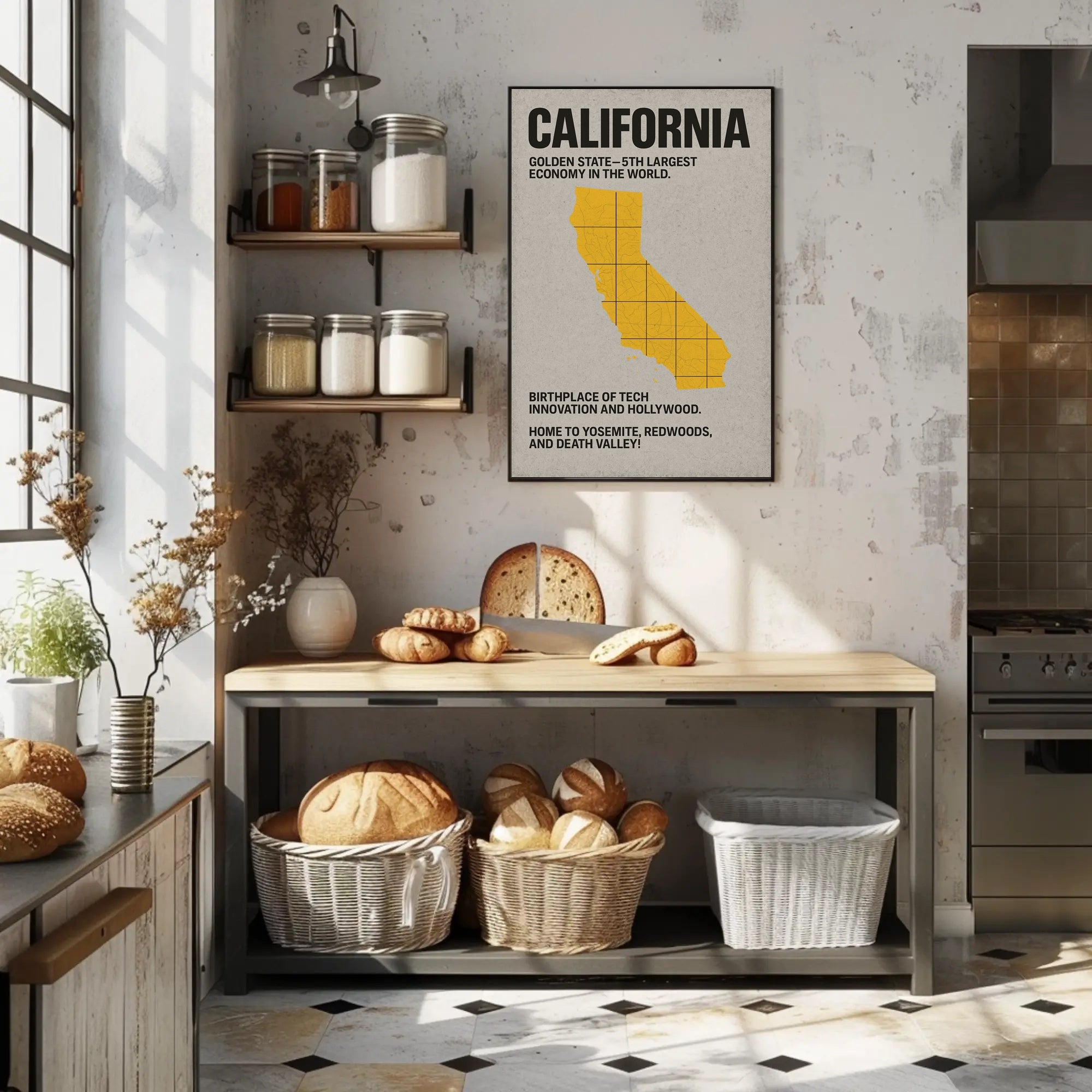 California Golden State Vintage Poster Print PosterGoat