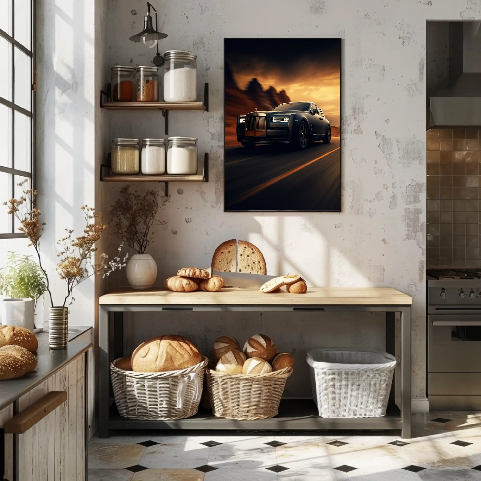 Luxurious Ride at Sunset Poster PosterGoat
