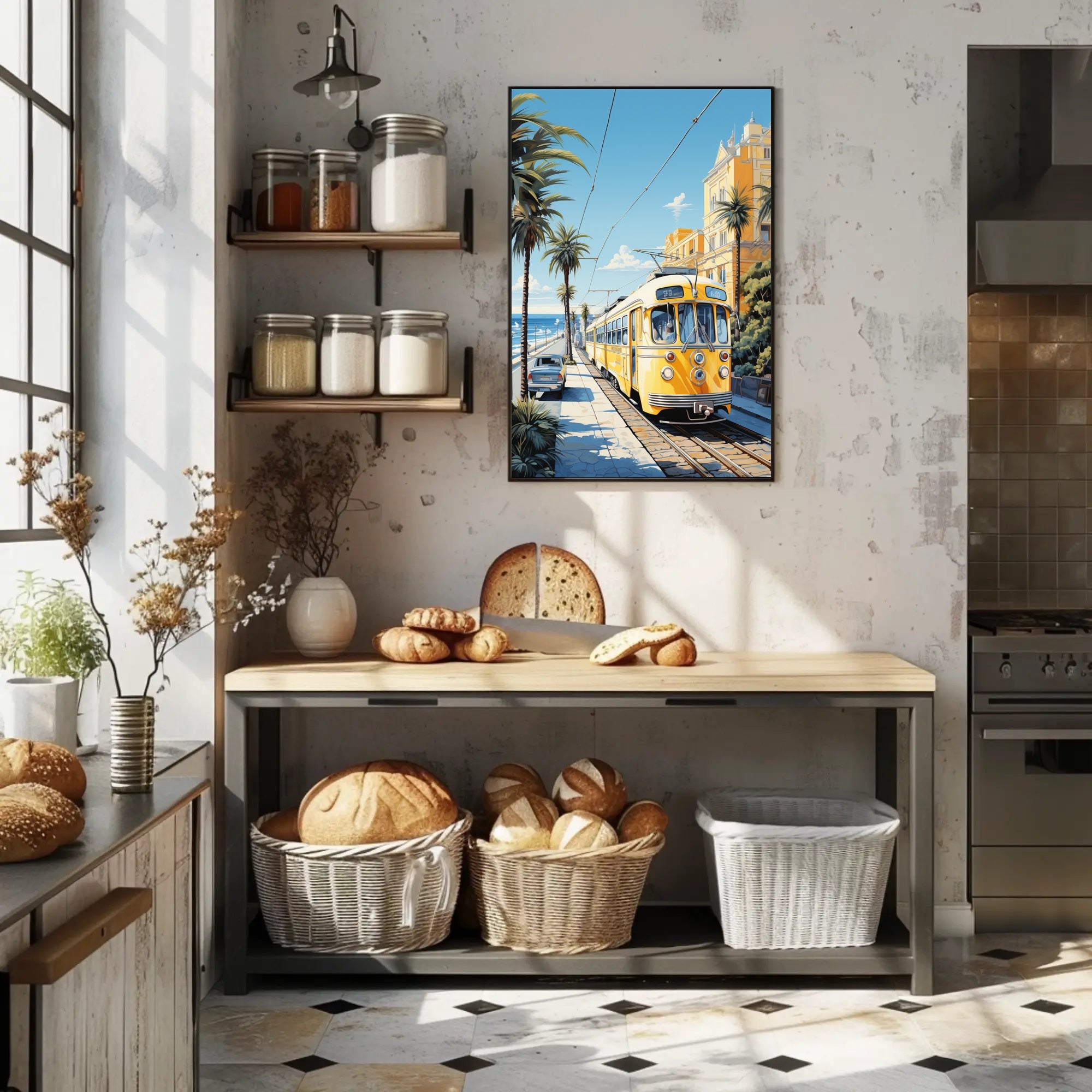 Coastal Tram Journey Poster