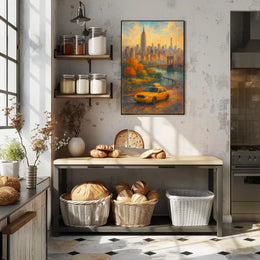 New York City Autumn Impressionism Poster Abstract Wall Art