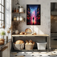 Neon Cityscape Poster