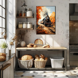 Autumn Journey By Train Poster