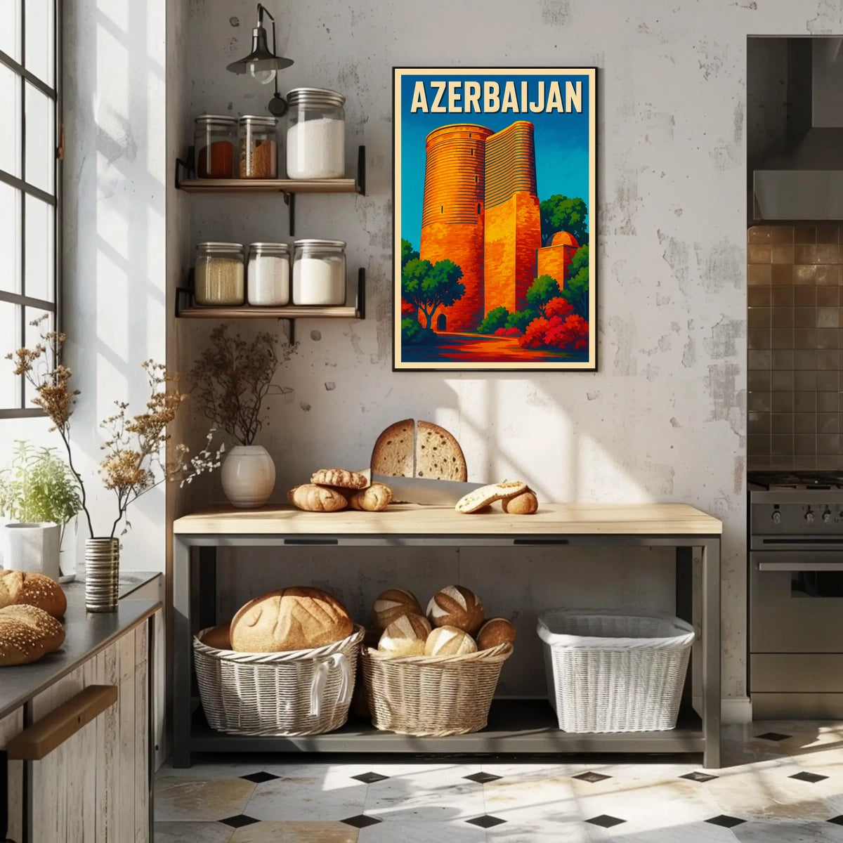 Azerbaijan Iconic Landmark Poster