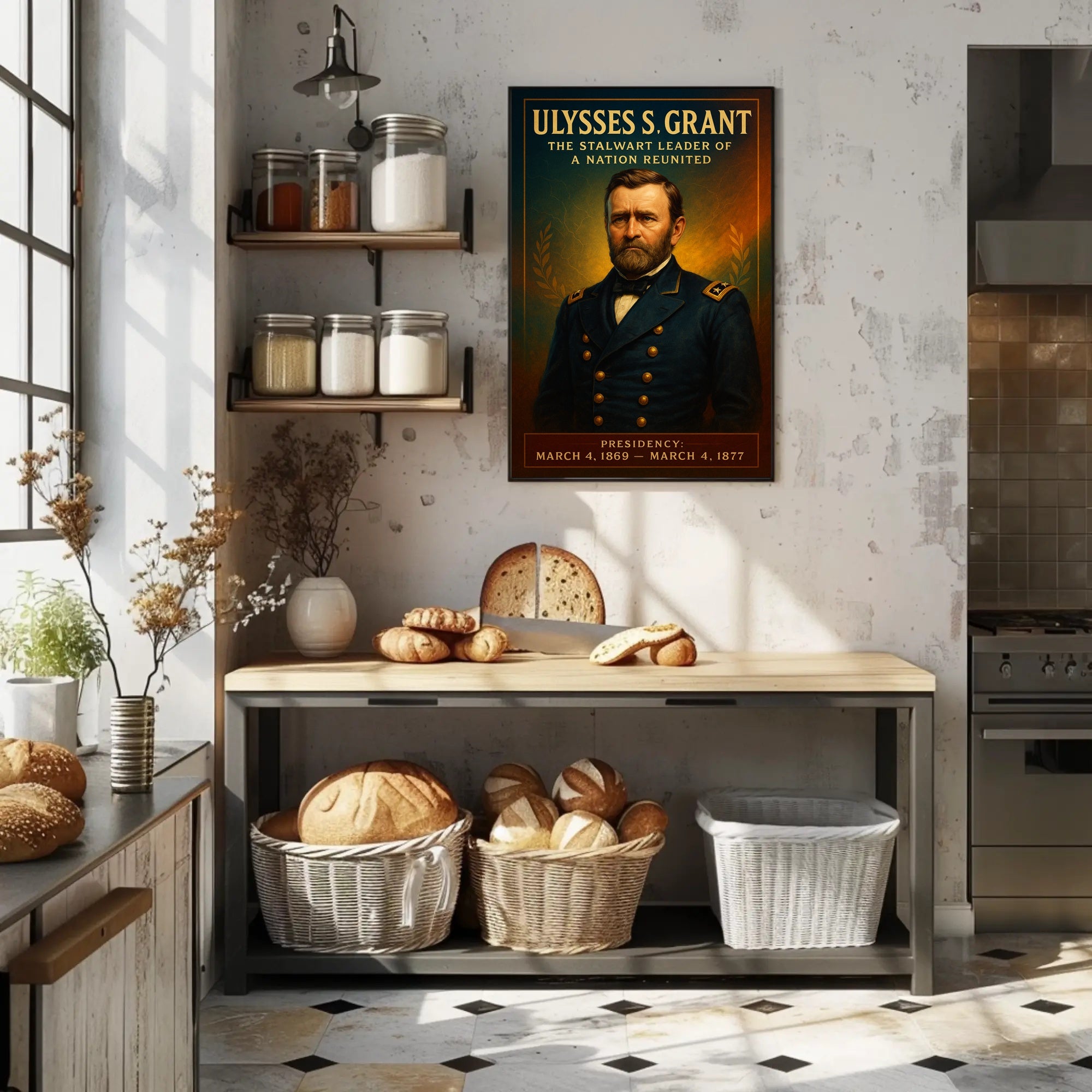 Ulysses S. Grant Vintage Presidential Poster Historical or Presidential Poster