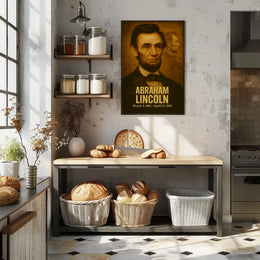 Abraham Lincoln Vintage Analog Film Aesthetic Poster Presidential Portrait Wall Art Historical Freedom Print