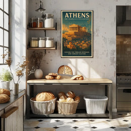 Athens Parthenon Vintage Travel Poster Art Print